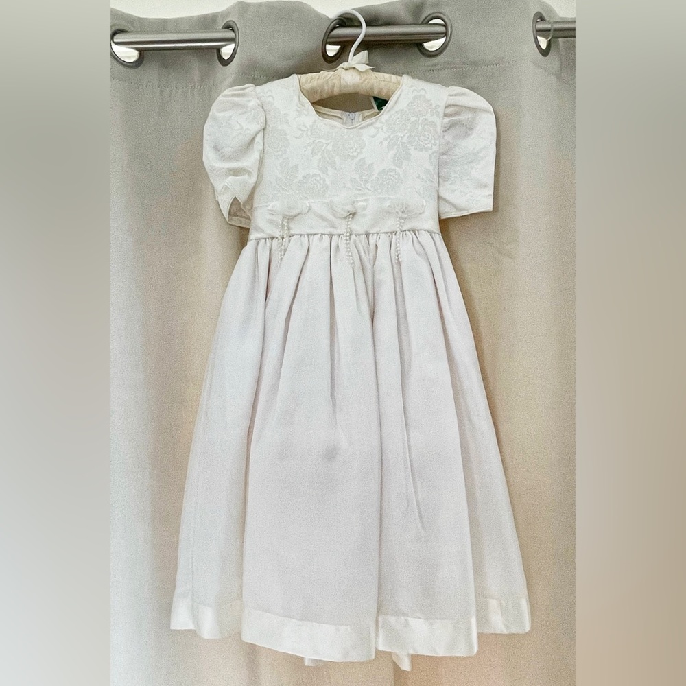 Rare Editions Vintage Bridal Flower Girl Formal Ivory Gown Dress Girl’s 6 Bows